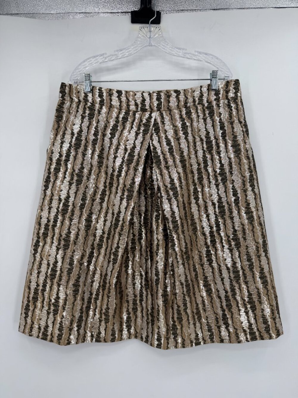 Eloquii Plus Metallic Jacquard A-Line Midi Skirt  Cocktail Glam Size 18